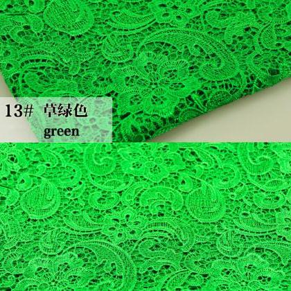 Green Cord Lace Fabric For Women Dresses Water..