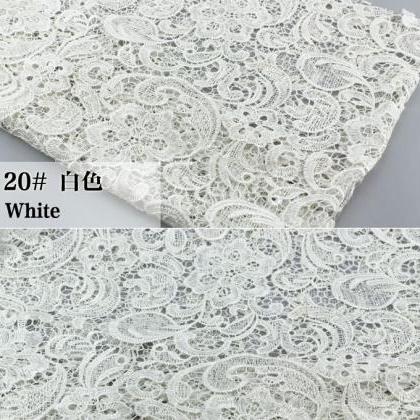 White Cord Lace Fabric For Women Dresses Water..