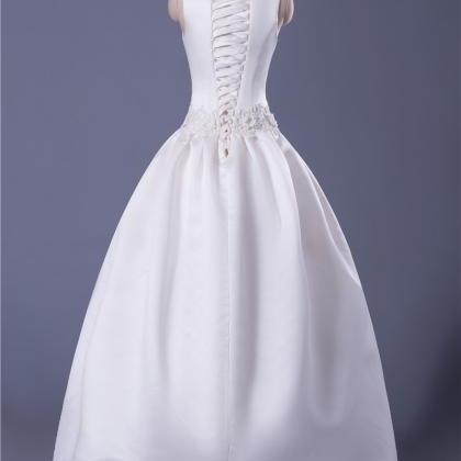 Soft Satin Ball Gown Wedding Dress With Detachable..