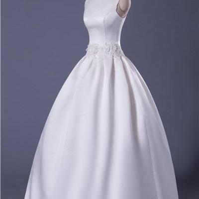 Soft Satin Ball Gown Wedding Dress With Detachable..