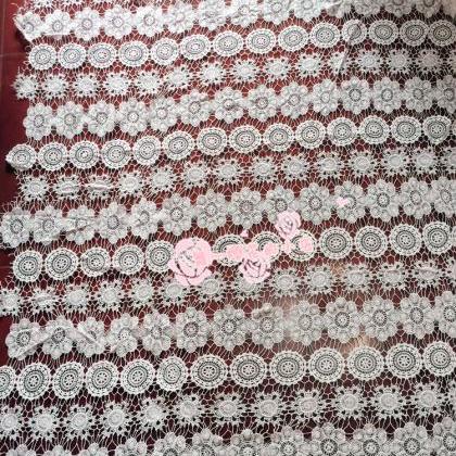 Guipure Lace White Cord Lace Fabric 47/48 Inch..