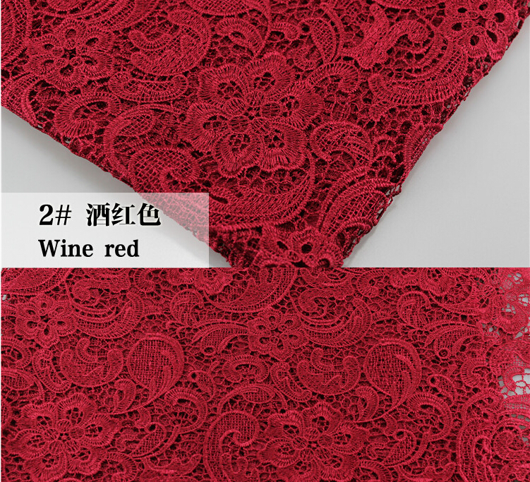 Red lace fabric - Guipure lace - lace fabric from