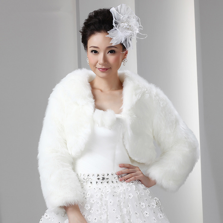 faux fur wedding bolero