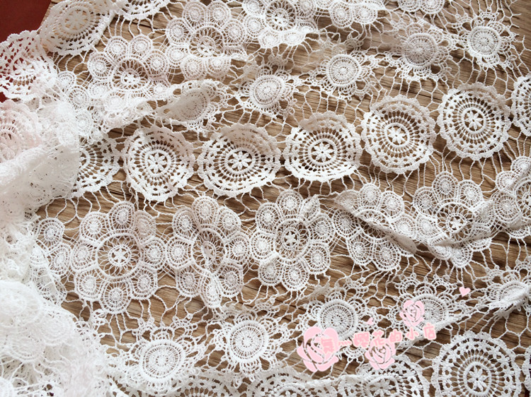 Guipure Lace White Cord Lace Fabric 47/48 Inch Width Sold At Yard